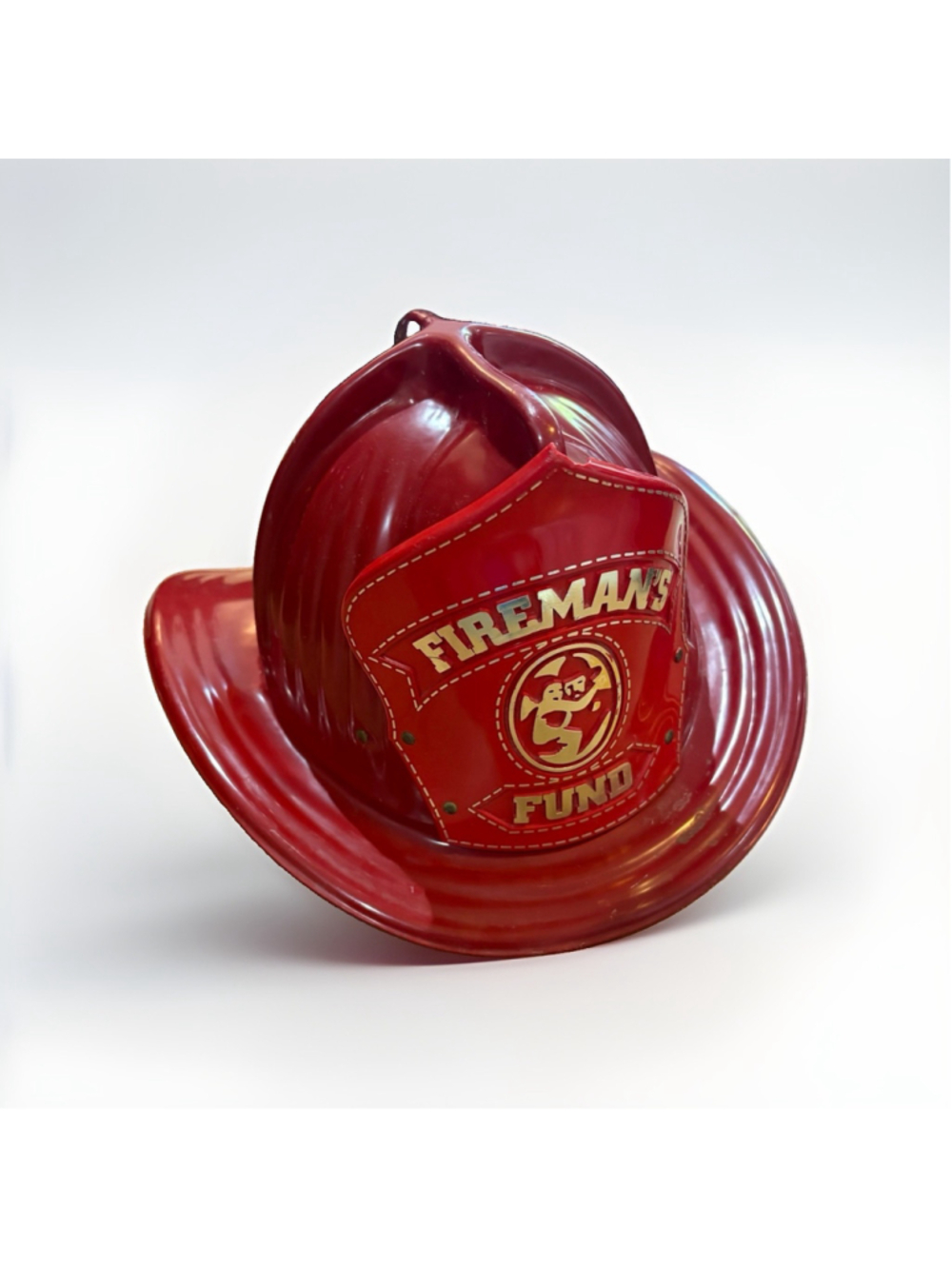 Vintage FIREMAN FUND HELMET Parker Plastics Inc. Lower Lake CA